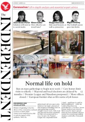 The Independent () Newspaper Front Page for 14 March 2020