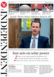 The Independent () Newspaper Front Page for 14 April 2017