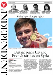 The Independent () Newspaper Front Page for 14 April 2018