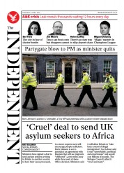 The Independent () Newspaper Front Page for 14 April 2022