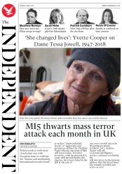 The Independent () Newspaper Front Page for 14 May 2018