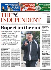 The Independent () Newspaper Front Page for 14 July 2011