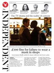 The Independent () Newspaper Front Page for 14 July 2020