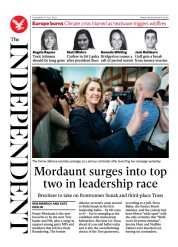 The Independent () Newspaper Front Page for 14 July 2022