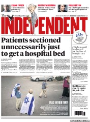 The Independent () Newspaper Front Page for 14 August 2013
