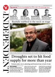 The Independent () Newspaper Front Page for 14 August 2022