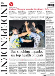 The Independent () Newspaper Front Page for 15 October 2014