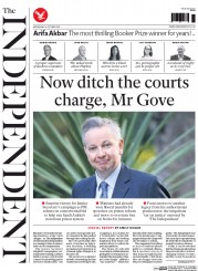 The Independent () Newspaper Front Page for 15 October 2015