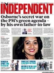 The Independent () Newspaper Front Page for 15 November 2012