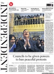The Independent () Newspaper Front Page for 15 November 2013