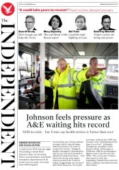 The Independent () Newspaper Front Page for 15 November 2019