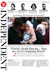 The Independent () Newspaper Front Page for 15 December 2017