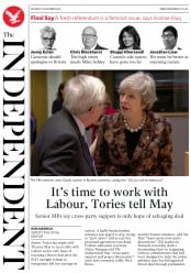 The Independent () Newspaper Front Page for 15 December 2018