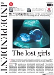 The Independent () Newspaper Front Page for 15 January 2014