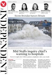 The Independent () Newspaper Front Page for 15 January 2020