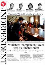 The Independent () Newspaper Front Page for 15 February 2017