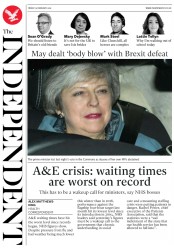 The Independent () Newspaper Front Page for 15 February 2019