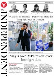 The Independent () Newspaper Front Page for 15 April 2017