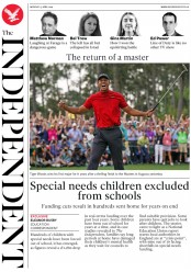 The Independent () Newspaper Front Page for 15 April 2019