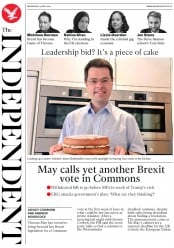 The Independent () Newspaper Front Page for 15 May 2019