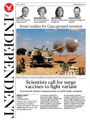 The Independent () Newspaper Front Page for 15 May 2021
