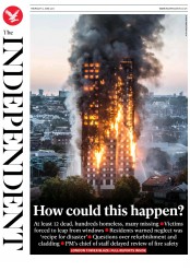 The Independent () Newspaper Front Page for 15 June 2017