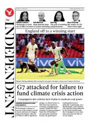 The Independent () Newspaper Front Page for 15 June 2021
