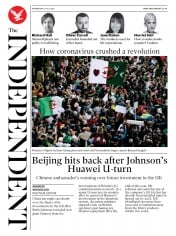 The Independent () Newspaper Front Page for 15 July 2020