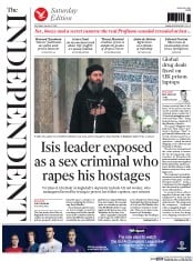 The Independent () Newspaper Front Page for 15 August 2015