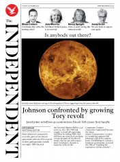 The Independent () Newspaper Front Page for 15 September 2020