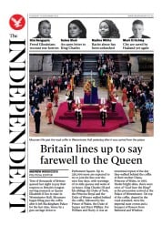 The Independent () Newspaper Front Page for 15 September 2022