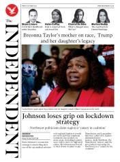 The Independent () Newspaper Front Page for 16 October 2020
