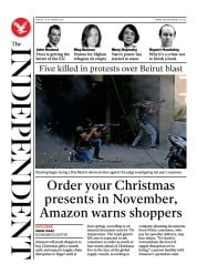 The Independent () Newspaper Front Page for 16 October 2021