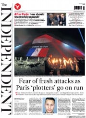 The Independent () Newspaper Front Page for 16 November 2015
