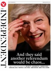 The Independent () Newspaper Front Page for 16 November 2018