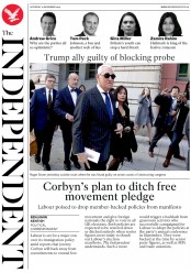 The Independent () Newspaper Front Page for 16 November 2019
