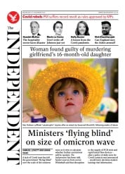The Independent () Newspaper Front Page for 16 December 2021