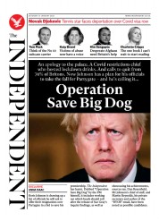 The Independent () Newspaper Front Page for 16 January 2022
