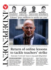 The Independent () Newspaper Front Page for 16 January 2023