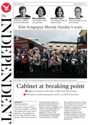 The Independent () Newspaper Front Page for 16 March 2019