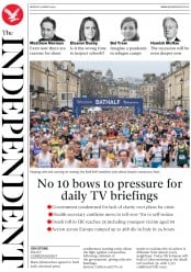 The Independent () Newspaper Front Page for 16 March 2020