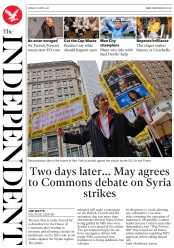 The Independent () Newspaper Front Page for 16 April 2018