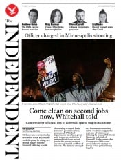 The Independent () Newspaper Front Page for 16 April 2021