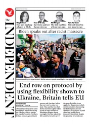 The Independent () Newspaper Front Page for 16 May 2022