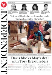 The Independent () Newspaper Front Page for 16 June 2018