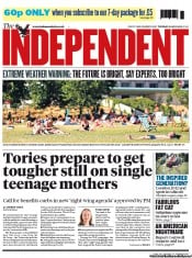 The Independent () Newspaper Front Page for 16 July 2013
