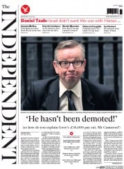 The Independent () Newspaper Front Page for 16 July 2014
