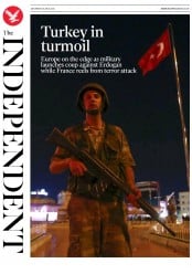 The Independent () Newspaper Front Page for 16 July 2016