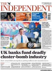 The Independent () Newspaper Front Page for 16 August 2011