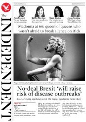 The Independent () Newspaper Front Page for 16 August 2018